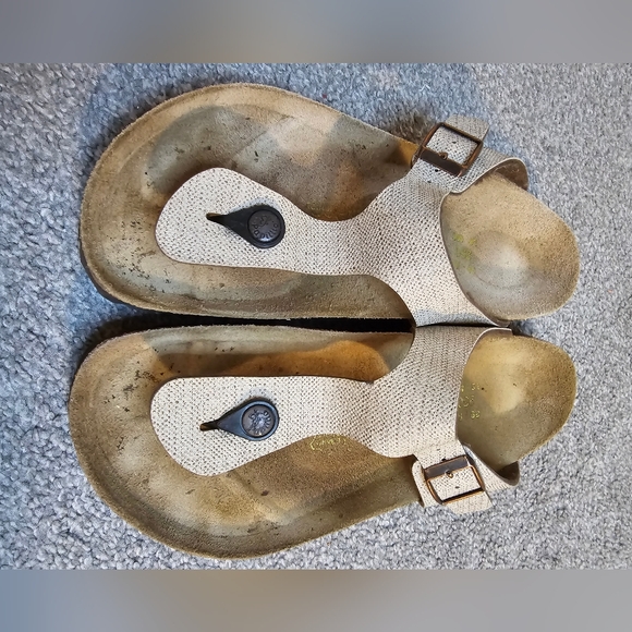 Papillio by Birkenstock Gizeh Natural Woven Women's Size 8 GUC - Picture 2 of 8